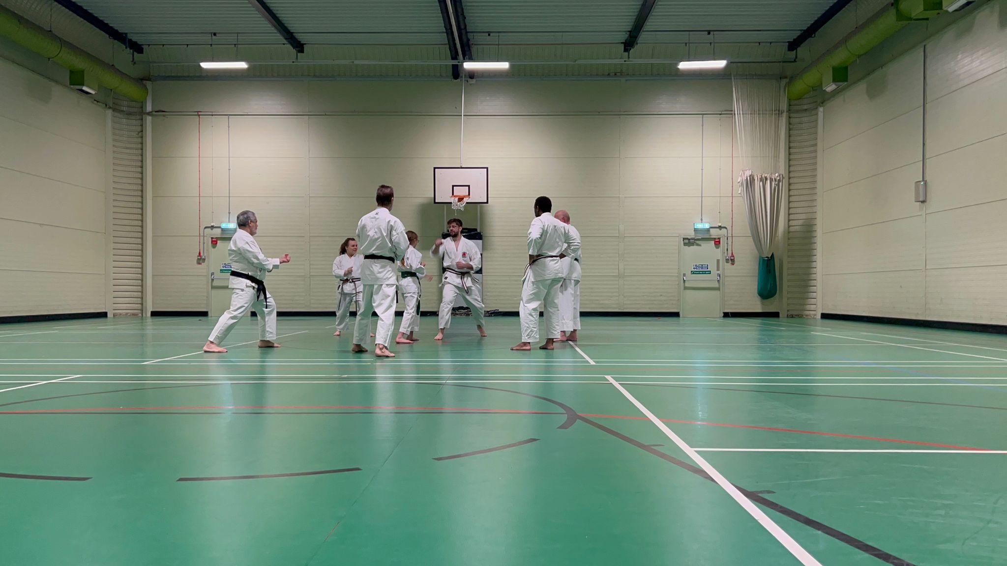 Group training at Hursley karate club