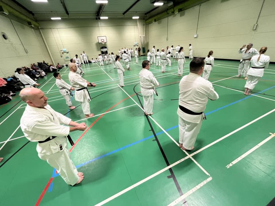 Grading at Hursley karate club with Sensei Spiros 5th Dan, November 2023