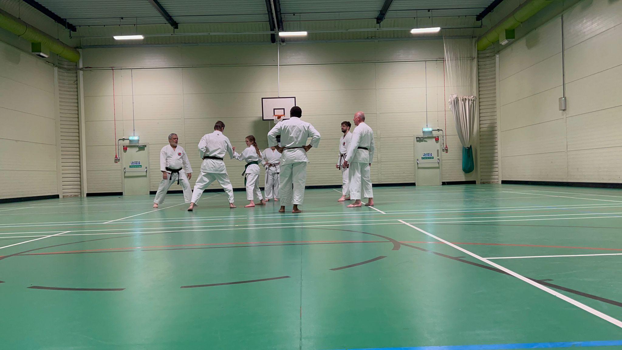 Fun group training at Hursley Karate club